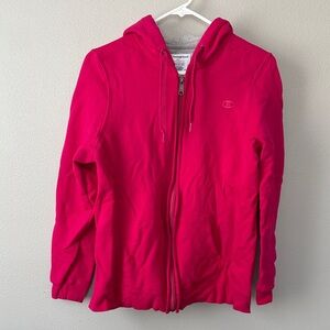 Champion Fuchsia Full-Zip Fleece Hoodie Comfy Women’s Large